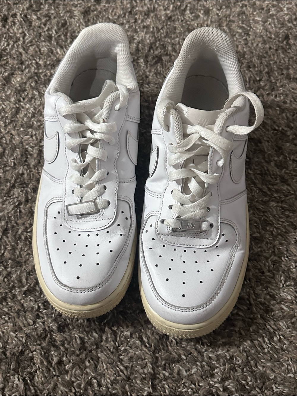 Mike Air Force 1 Men’s White Leather Athletic Sneakers